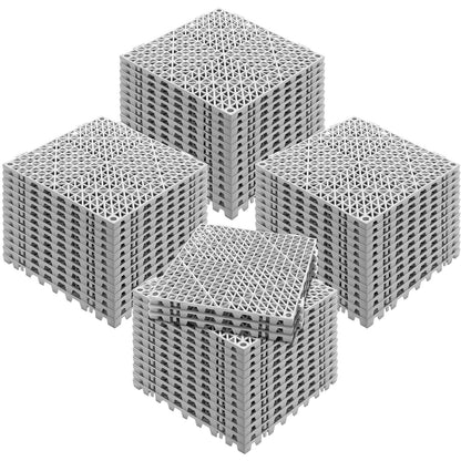 Modular Interlocking Cushion, 55 Pack 30 x 30 cm Splicing Drainage Mats, Soft PVC Interlocking Drainage Floor Tiles, Non-Slip Drainage Holes for Restroom, Bathroom, Kitchen, Pool, Wet Area, Gray - Image 9