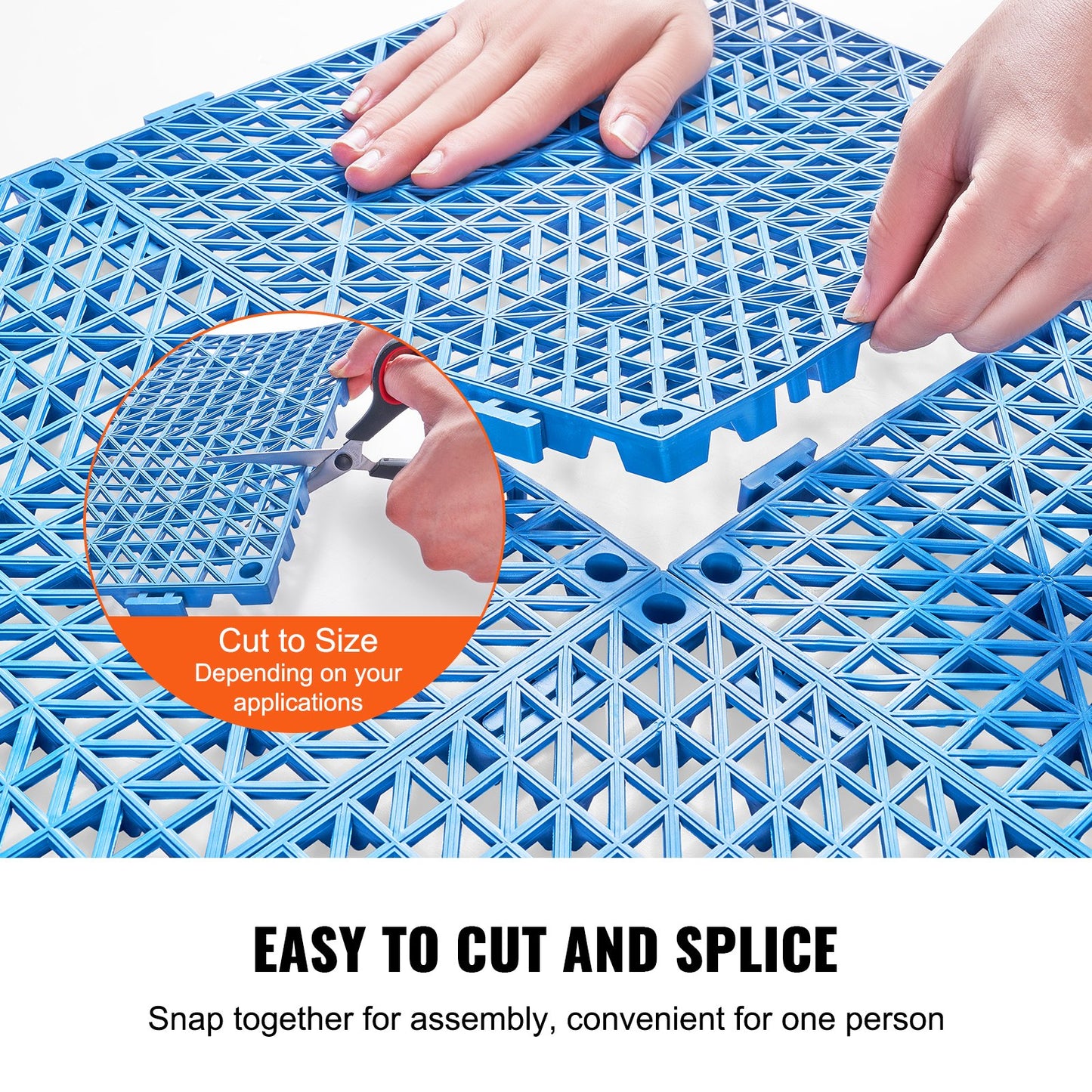 Modular Interlocking Cushion, 55 Pack 30 x 30 cm Splicing Drainage Mats, Soft PVC Interlocking Drainage Floor Tiles, Non-Slip Drainage Holes for Restroom, Bathroom, Kitchen, Pool, Wet Area, Blue - Image 4