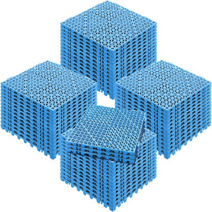 Modular Interlocking Cushion, 55 Pack 30 x 30 cm Splicing Drainage Mats, Soft PVC Interlocking Drainage Floor Tiles, Non-Slip Drainage Holes for Restroom, Bathroom, Kitchen, Pool, Wet Area, Blue - Image 9