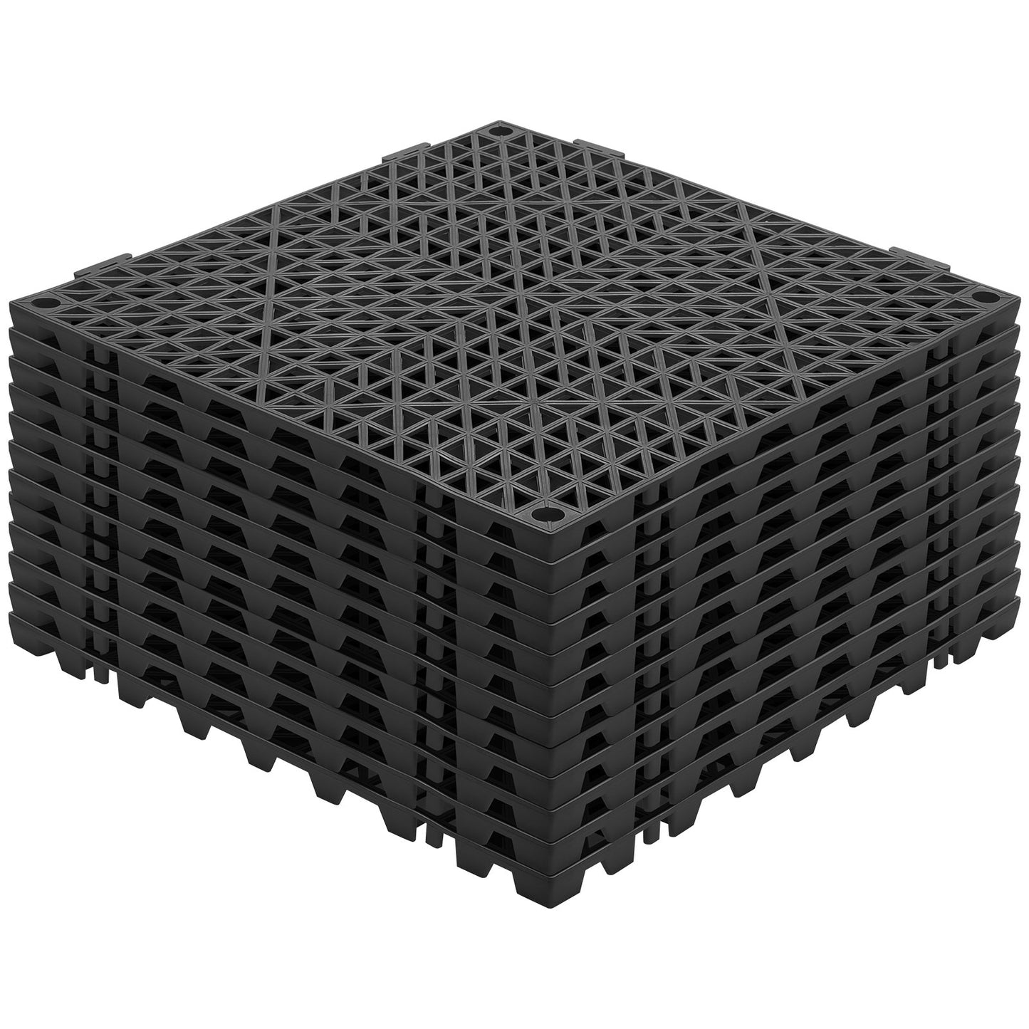 Modular Interlocking Cushion, 12 Pack 30 x 30 cm Splicing Drainage Mats, PVC Interlocking Drainage Floor Tiles, Non-Slip Drainage Holes for Restroom, Bathroom, Kitchen, Pool, Wet Area, Black - Image 9