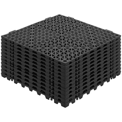 Modular Interlocking Cushion, 12 Pack 30 x 30 cm Splicing Drainage Mats, PVC Interlocking Drainage Floor Tiles, Non-Slip Drainage Holes for Restroom, Bathroom, Kitchen, Pool, Wet Area, Black - Image 9