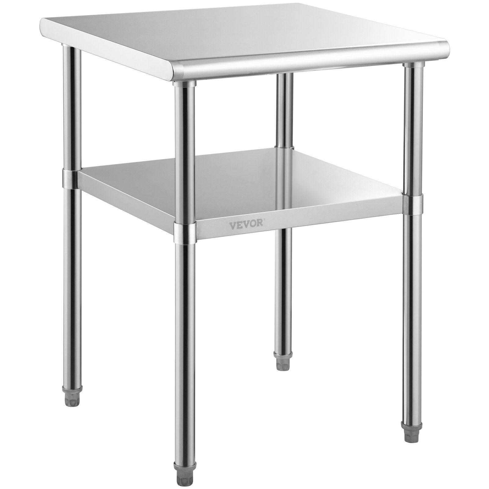 Stainless Steel Prep Table, 61 x 61 x 91.4 cm, 600lbs Load Capacity Heavy Duty Metal Worktable with Adjustable Undershelf & Universal Wheels, Commercial Workstation for Kitchen Garage Backyard - Image 9