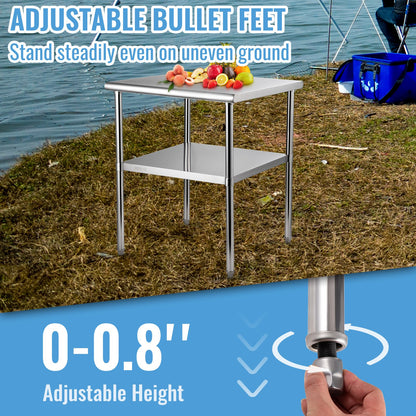 Stainless Steel Work Prep Table Commercial Food Prep Table 30x30x36in - Image 6