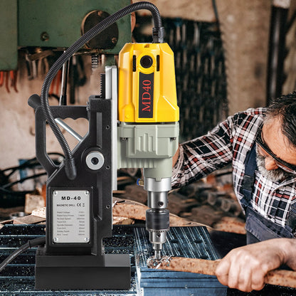 Magnetic Drill, 1100W 1.57" Boring Diameter, 2697lbf/12000N Portable Electric Mag Drill Press with 7 Bits, 580 RPM Max Speed Drilling Machine for any Surface and Home Improvement - Image 8