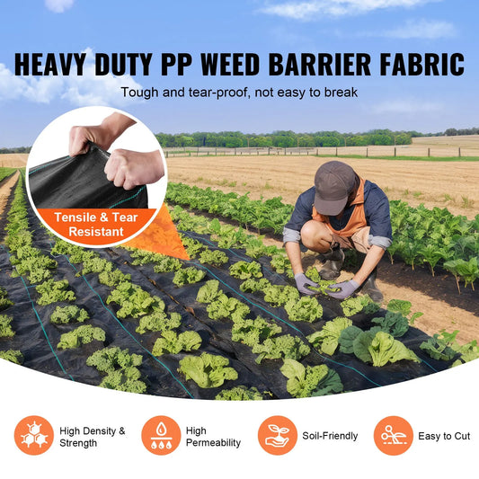 13FTx108FT Premium Heavy Duty Weed Barrier Landscape Fabric, 5OZ Woven Geotextile Fabric Under Gravel, High Permeability for Weed Blocker Weed Mat, Driveway Fabric, Weed Control Garden Cloth - Image 2