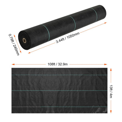 13FTx108FT Premium Heavy Duty Weed Barrier Landscape Fabric, 5OZ Woven Geotextile Fabric Under Gravel, High Permeability for Weed Blocker Weed Mat, Driveway Fabric, Weed Control Garden Cloth - Image 8