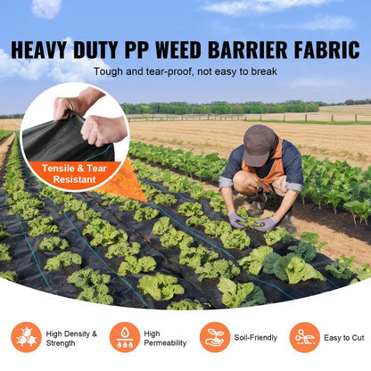 3FTx250FT Premium Heavy Duty Weed Barrier Landscape Fabric, 5OZ Woven Geotextile Fabric Under Gravel, High Permeability for Weed Blocker Weed Mat, Driveway Fabric, Weed Control Garden Cloth - Image 2