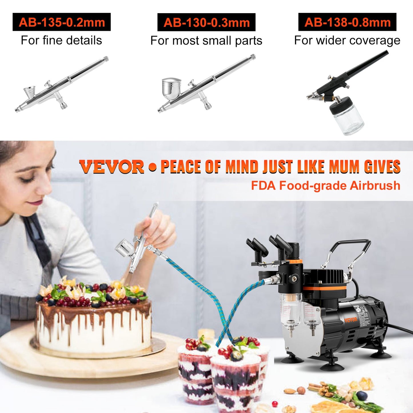 Airbrush Kit Dual-action Airbrush Compressor Art Nail Tattoo Makeup Model - Image 2