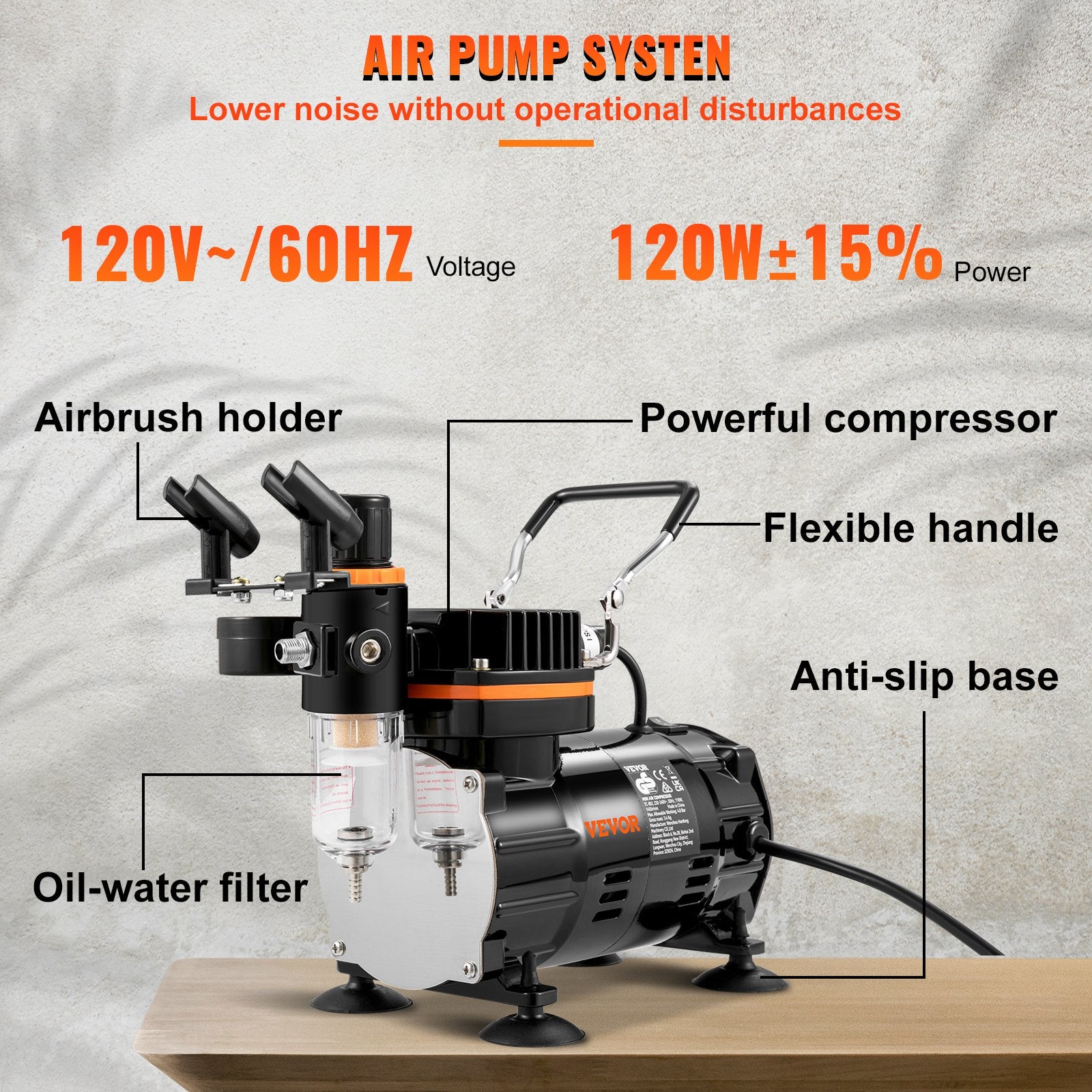 Airbrush Kit Dual-action Airbrush Compressor Art Nail Tattoo Makeup Model - Image 6
