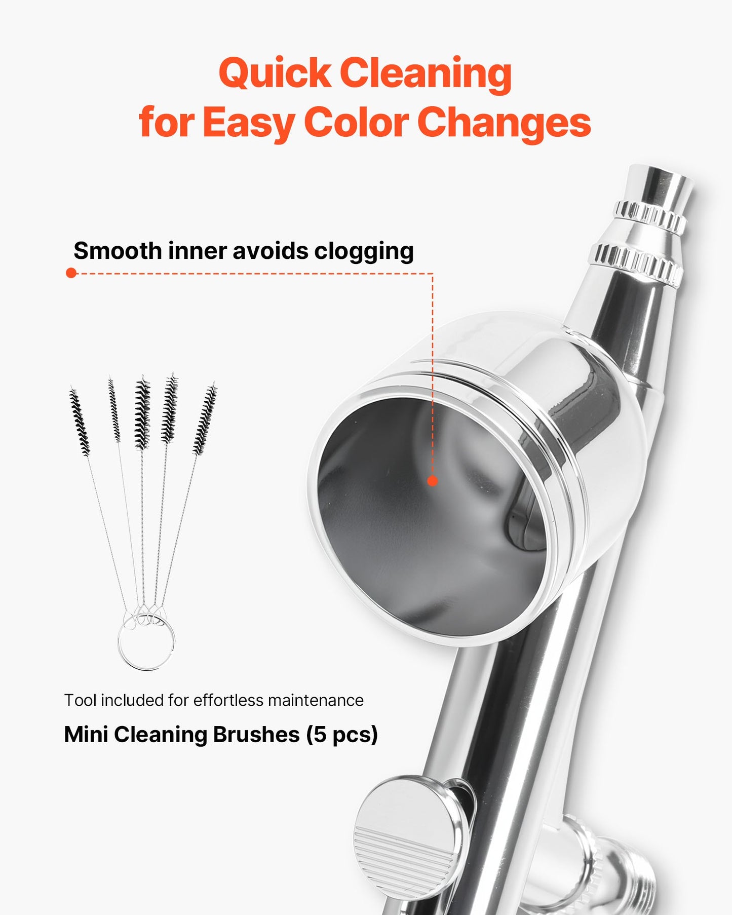 Airbrush Kit Air Brush Kit 1/6 HP Air Compressor 1 Airbrush 3 Tips Paint - Image 6