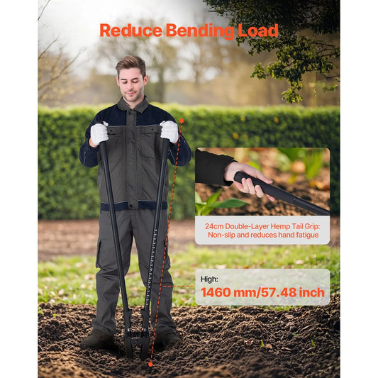 Post Hole Digger, Heavy Duty Post Hole Digger with Fiberglass Handle, Manual Hole Digger with Scale Markings and Metal Blade, Post Hole Digger Tool for Digging Gardening and Outdoors, 1460 mm - Image 4