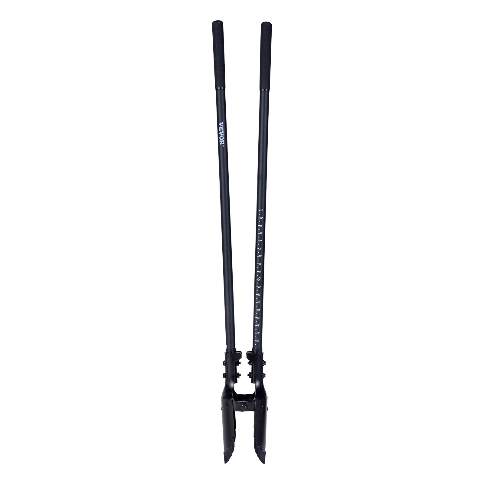 Post Hole Digger, Heavy Duty Post Hole Digger with Fiberglass Handle, Manual Hole Digger with Scale Markings and Metal Blade, Post Hole Digger Tool for Digging Gardening and Outdoors, 1460 mm