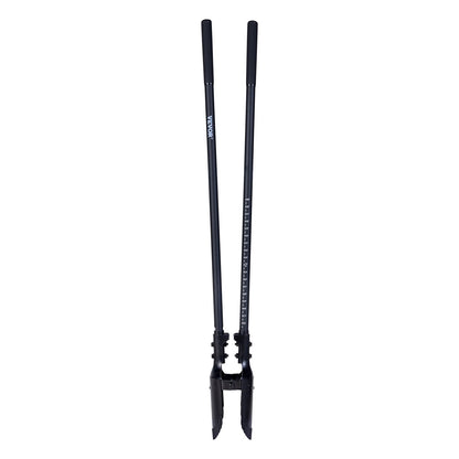 Post Hole Digger, Heavy Duty Post Hole Digger with Fiberglass Handle, Manual Hole Digger with Scale Markings and Metal Blade, Post Hole Digger Tool for Digging Gardening and Outdoors, 1460 mm