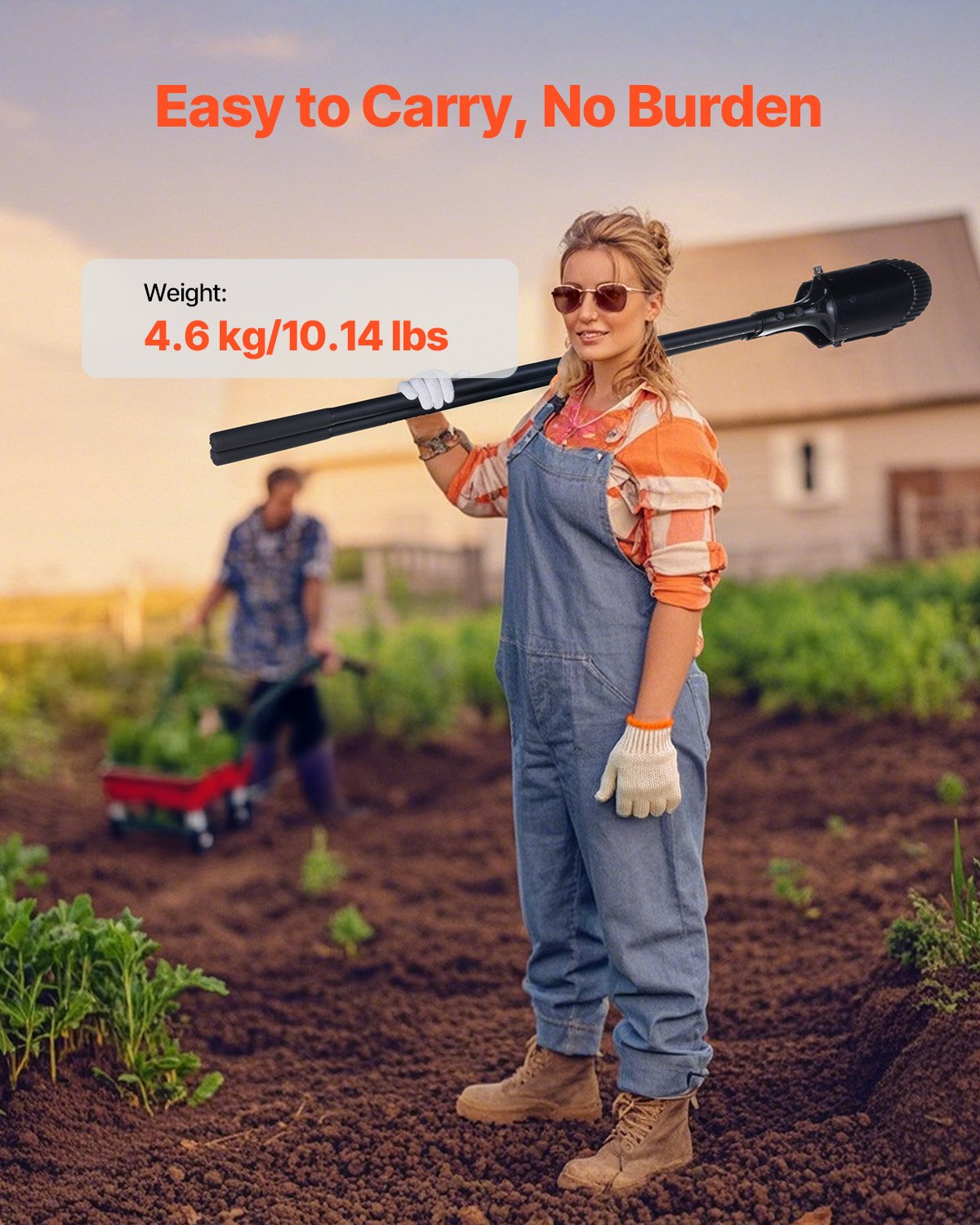 Post Hole Digger, Heavy Duty Post Hole Digger with Fiberglass Handle, Manual Hole Digger with Scale Markings and Metal Blade, Post Hole Digger Tool for Digging Gardening and Outdoors, 1460 mm - Image 6