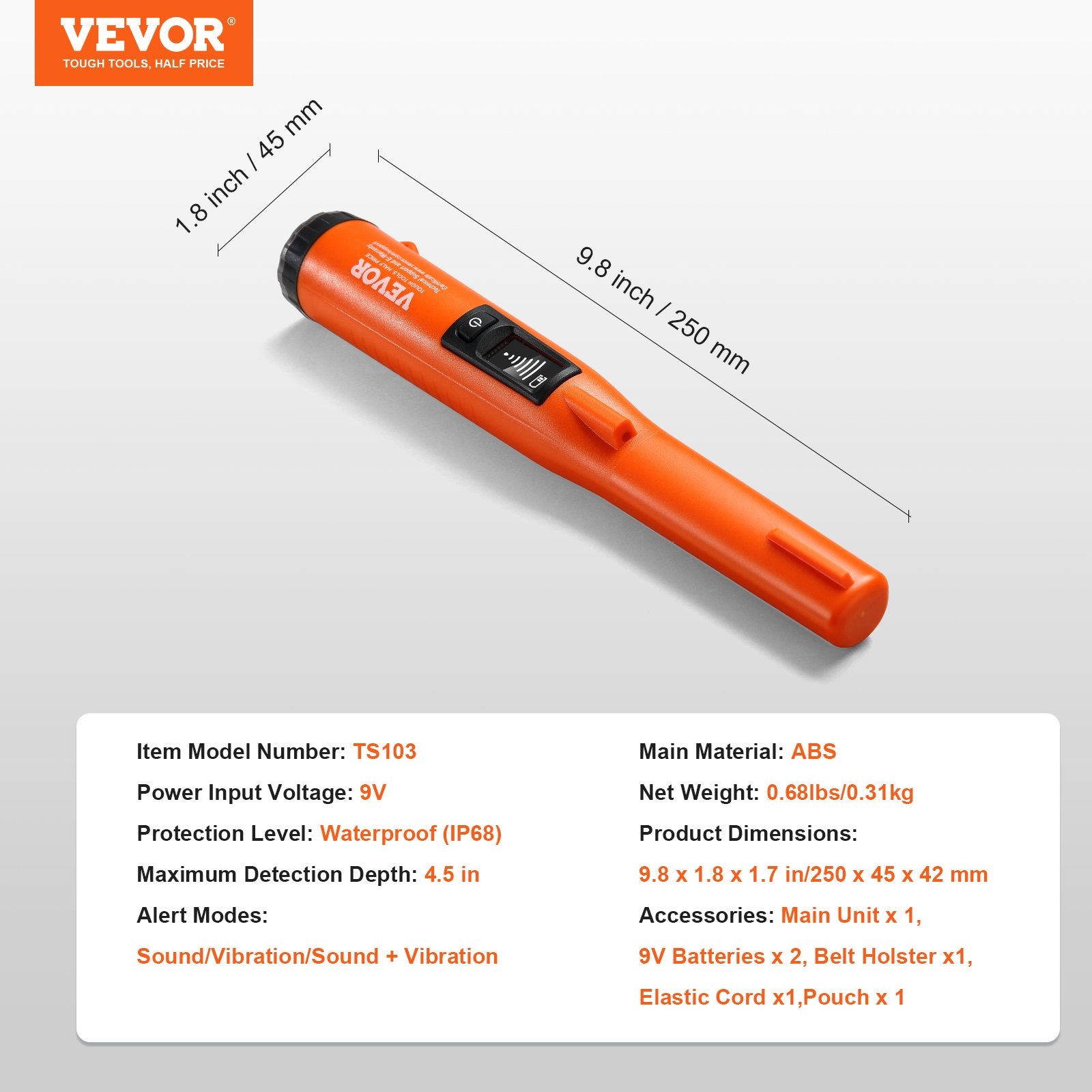 Metal Detector Pinpointer IP68 Waterproof Handheld Detector Wand with LCD - Image 7