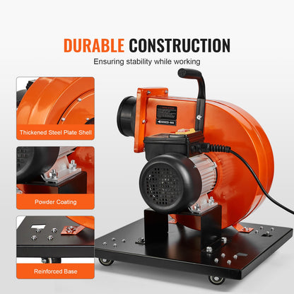 Dust Collector, 1HP 460 CFM Air Flow, Rolling Dust Collector with 80L Large Dust Collection Bag, 2.5 Micron Bag Filtration, Industrial Workshop Mobile Wood Dust Container with Handle and Wheels - Image 6