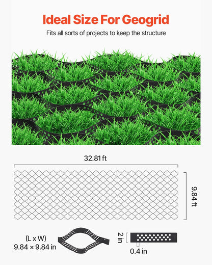Gravel Grid, 2 Inch Depth, 32.81 x 9.84 FT / 10000 x 3000 mm, 1880 LBS Per Sq ft Grass Ground Retainer, Permeable Geo Grids Driveway Stabilization, for Garden, Patio, Walkway, RV Parking Slopes - Image 3