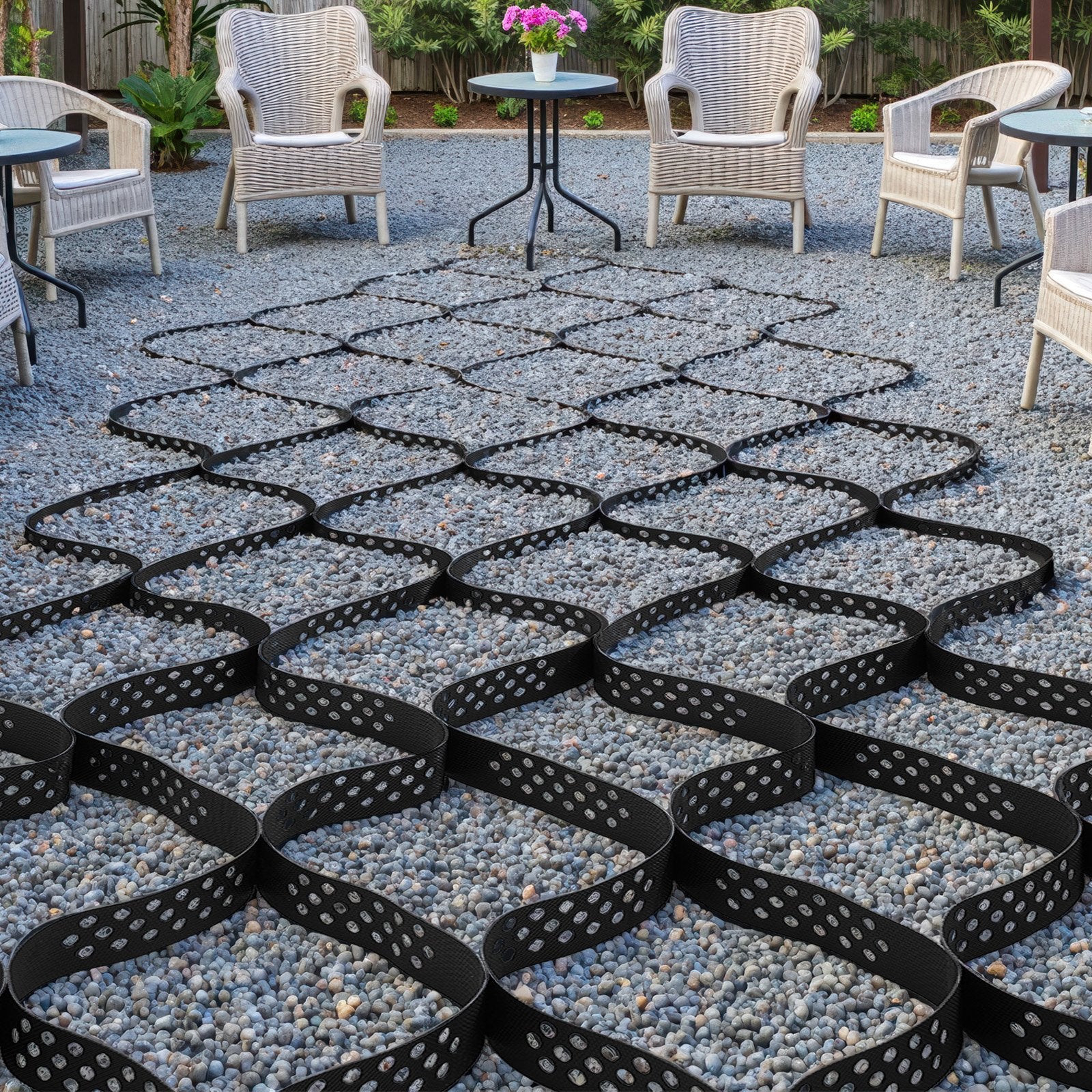 Gravel Grid, 2 Inch Depth, 32.81 x 9.84 FT / 10000 x 3000 mm, 1880 LBS Per Sq ft Grass Ground Retainer, Permeable Geo Grids Driveway Stabilization, for Garden, Patio, Walkway, RV Parking Slopes - Image 8