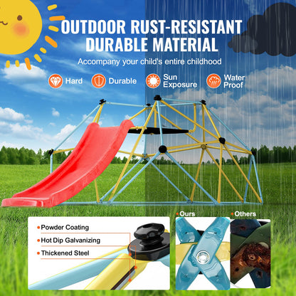 Climbing Dome, 8FT Geometric Dome Climber with Slide, for Kids 3 to 9 Years Old, Jungle Gym Supports 600LBS and Easy Assembly, with Climbing Grip, Outdoor and Indoor Play Equipment for Kids - Image 6