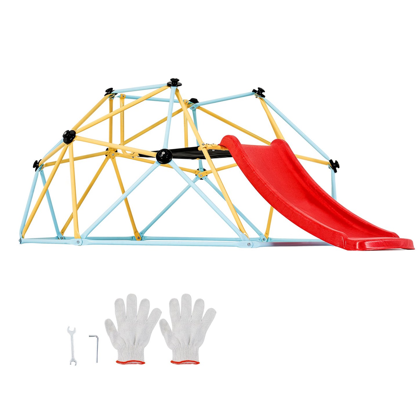 Climbing Dome, 8FT Geometric Dome Climber with Slide, for Kids 3 to 9 Years Old, Jungle Gym Supports 600LBS and Easy Assembly, with Climbing Grip, Outdoor and Indoor Play Equipment for Kids - Image 9