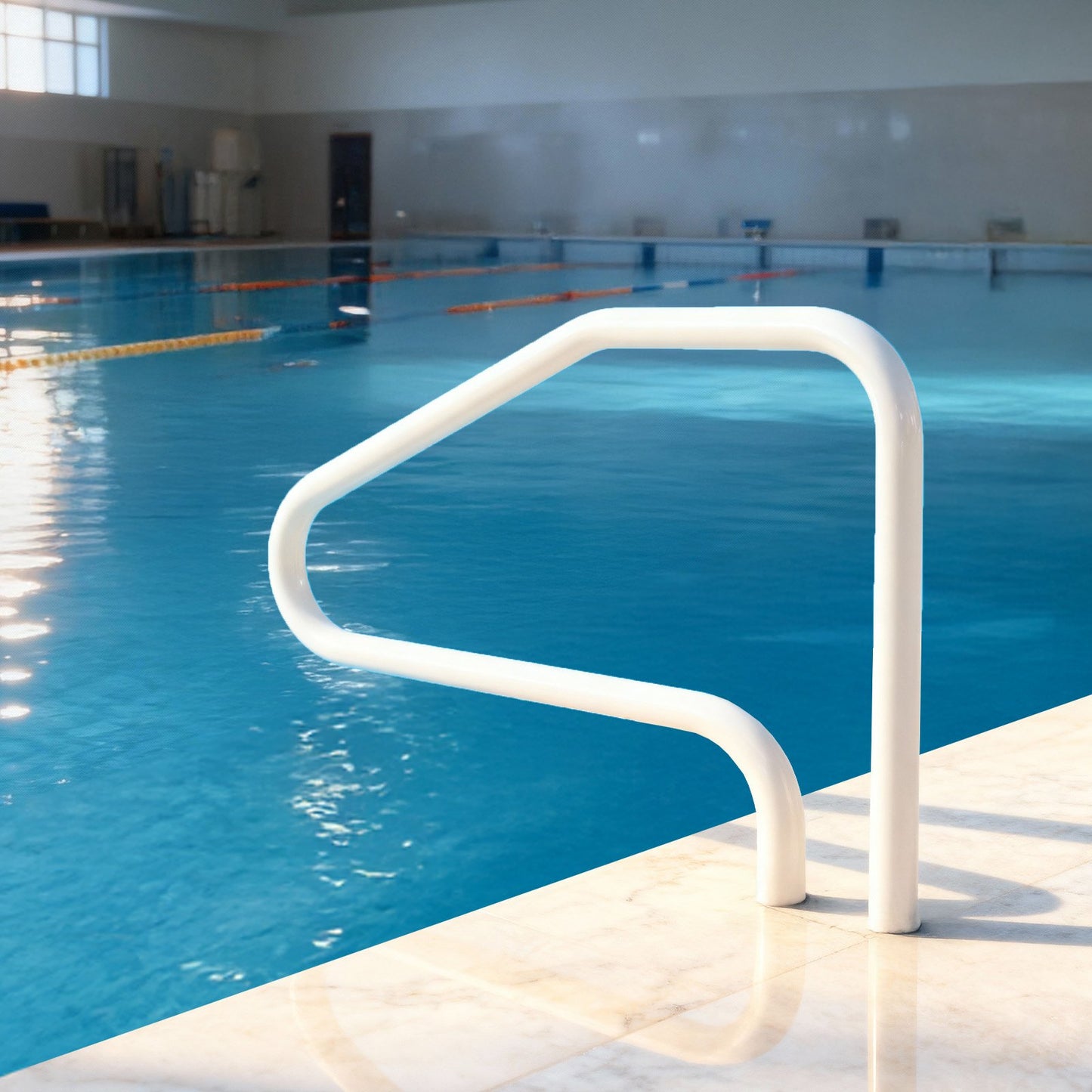 Pool Rail, 122 x 81.3 cm Pool Handrail, 100kg Load Capacity Heavy Duty Stainless Steel Swimming Handrail, Seamless Welding, Recessed or Base Mount, for Poolside, Water Parks, Spa Centers - Image 8