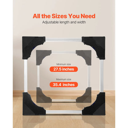 Fridge Stand Mobile Base, 1100 lbs Load Capacity, Washing Machine Stand with 8 Locking Twin Wheels and 4 Brakes, 27.5 -35.4 Inches Adjustable Furniture Dolly for Washer, Refrigerator and Dryer - Image 4