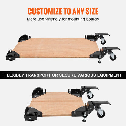 Mobile Base, 181.4 kg Capacity, Adjustable from 241.3 x 241.3 mm to Infinity, Heavy Duty Universal Mobile Base Stand with Swivel Wheels, for Woodworking Equipment, Bandsaw, Power Tools, Machines - Image 4