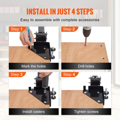 Mobile Base, 181.4 kg Capacity, Adjustable from 241.3 x 241.3 mm to Infinity, Heavy Duty Universal Mobile Base Stand with Swivel Wheels, for Woodworking Equipment, Bandsaw, Power Tools, Machines - Image 5