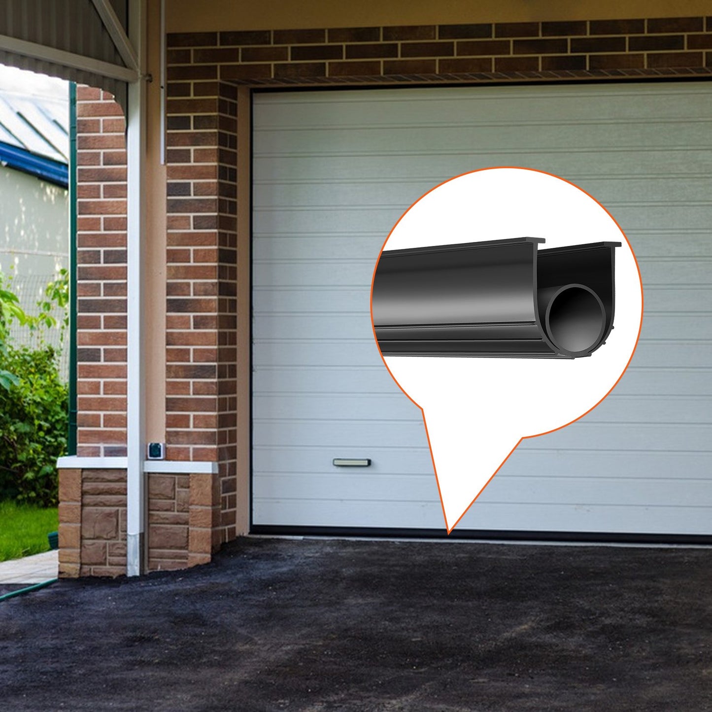 Garage Door Seals Bottom Rubber, U Shape +O Ring Combination Garage Door Bottom Weather Seal, 16ft Weatherproofing Garage Door Seal, 5/16 inch T-ends and 3 3/4 inch Width, for Doors, Black - Image 8