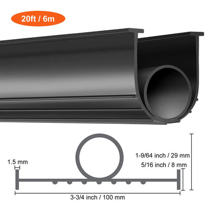 Garage Door Seals Bottom Rubber, U Shape +O Ring Combination Garage Door Bottom Weather Seal, 20ft Weatherproofing Garage Door Seal, 5/16 inch T-ends and 3 3/4 inch Width, for Doors, Black - Image 8