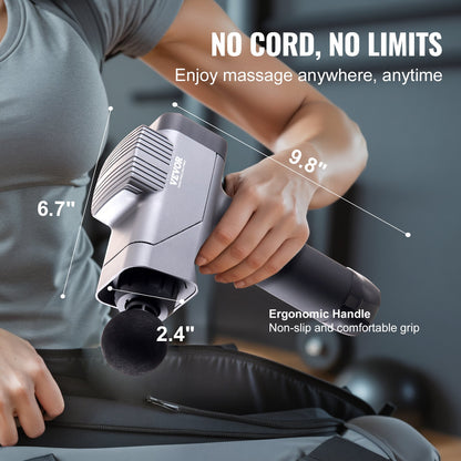 Massage Gun Deep Tissue, Percussion Muscle Massager for Athletes - with 8 Speed Levels & 6 Massage Heads, 16V 2500mAh Batteries, Handheld Electric Massage Gun for Pain Relief, Muscle Relaxation - Image 6