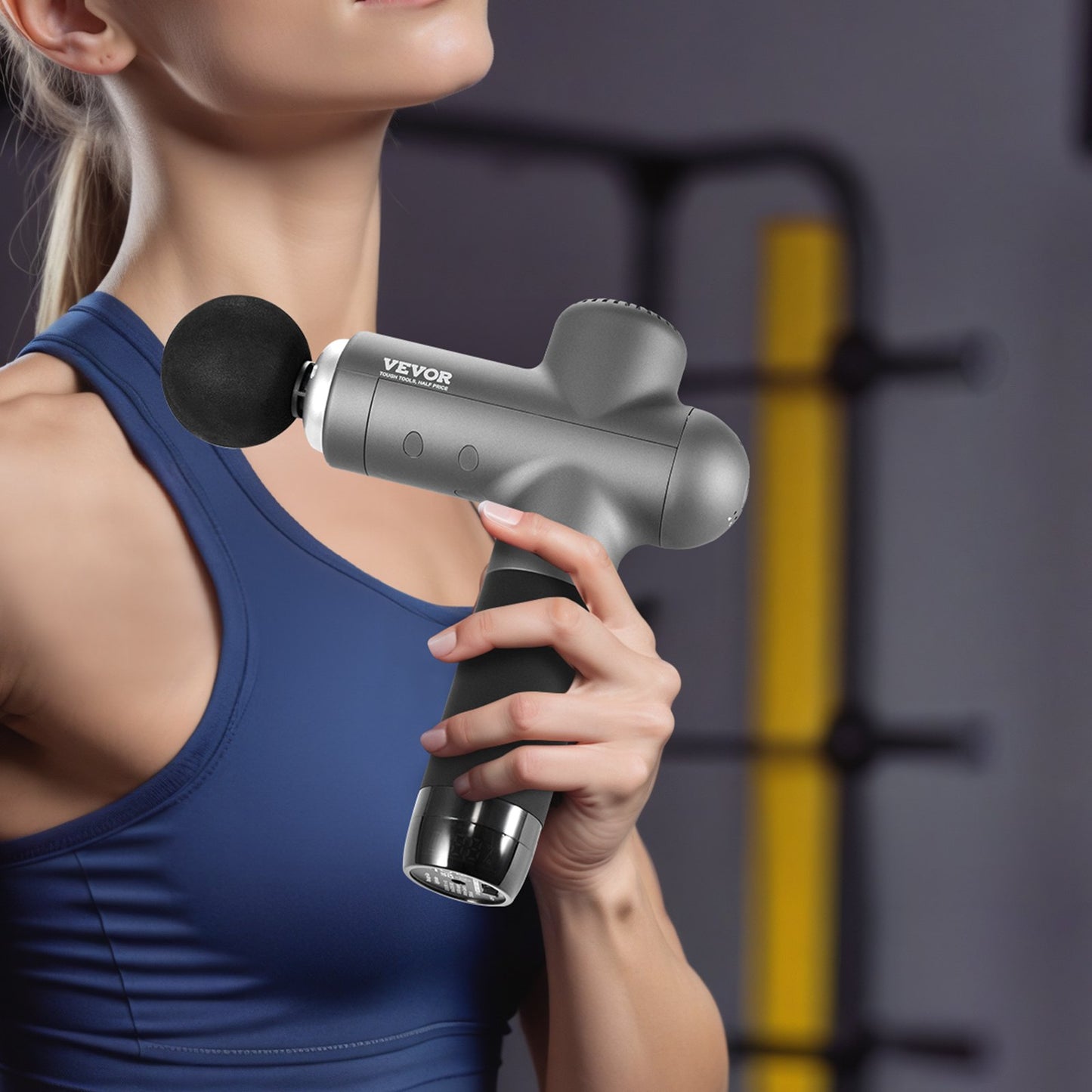 Massage Gun Deep Tissue, Percussion Muscle Massager for Athletes - with 8 Speed Levels & 6 Massage Heads, 24V 2500mAh Batteries, Handheld Electric Massage Gun for Pain Relief, Muscle Relaxation - Image 8