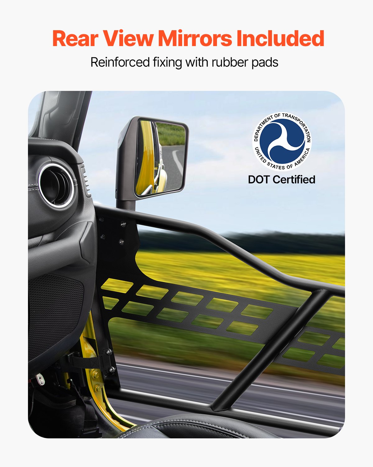 Jeep Tube Doors, 2-Door, Hunting Style Jeep Tubular Door with Heavy-Duty Hinges & OE Latch, Jeep Doors with Rear View Mirrors, Fit for 2018-2024 Jeep Wrangler JL & 2020-2024 Jeep Gladiator JT - Image 3