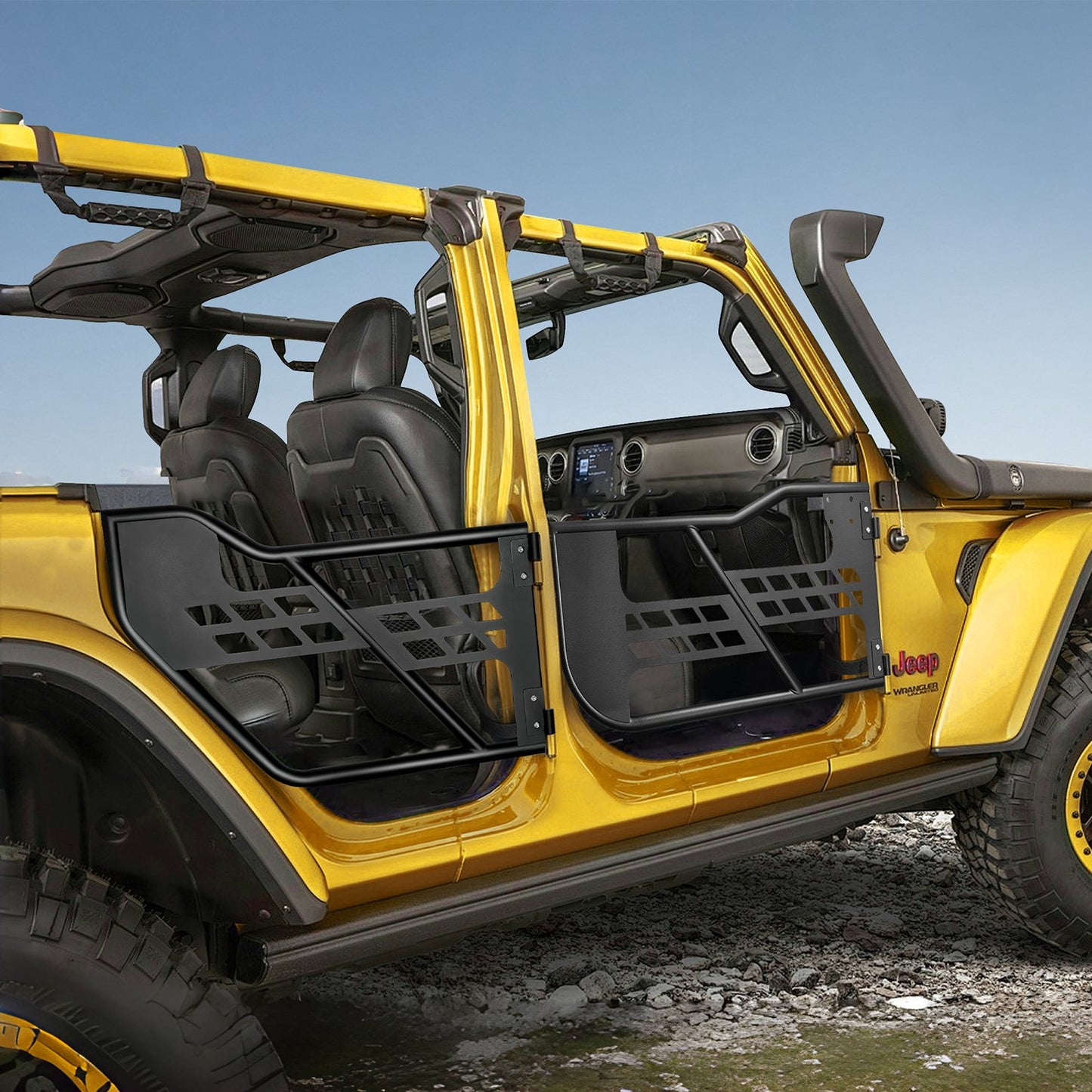 Jeep Tube Doors, 4-Door, Hunting Style Jeep Tubular Door with Heavy-Duty Hinges & OE Latch, Jeep Doors with Rubber Pads, Fit for 2018-2024 Jeep Wrangler JL & 2020-2024 Jeep Gladiator JT - Image 8
