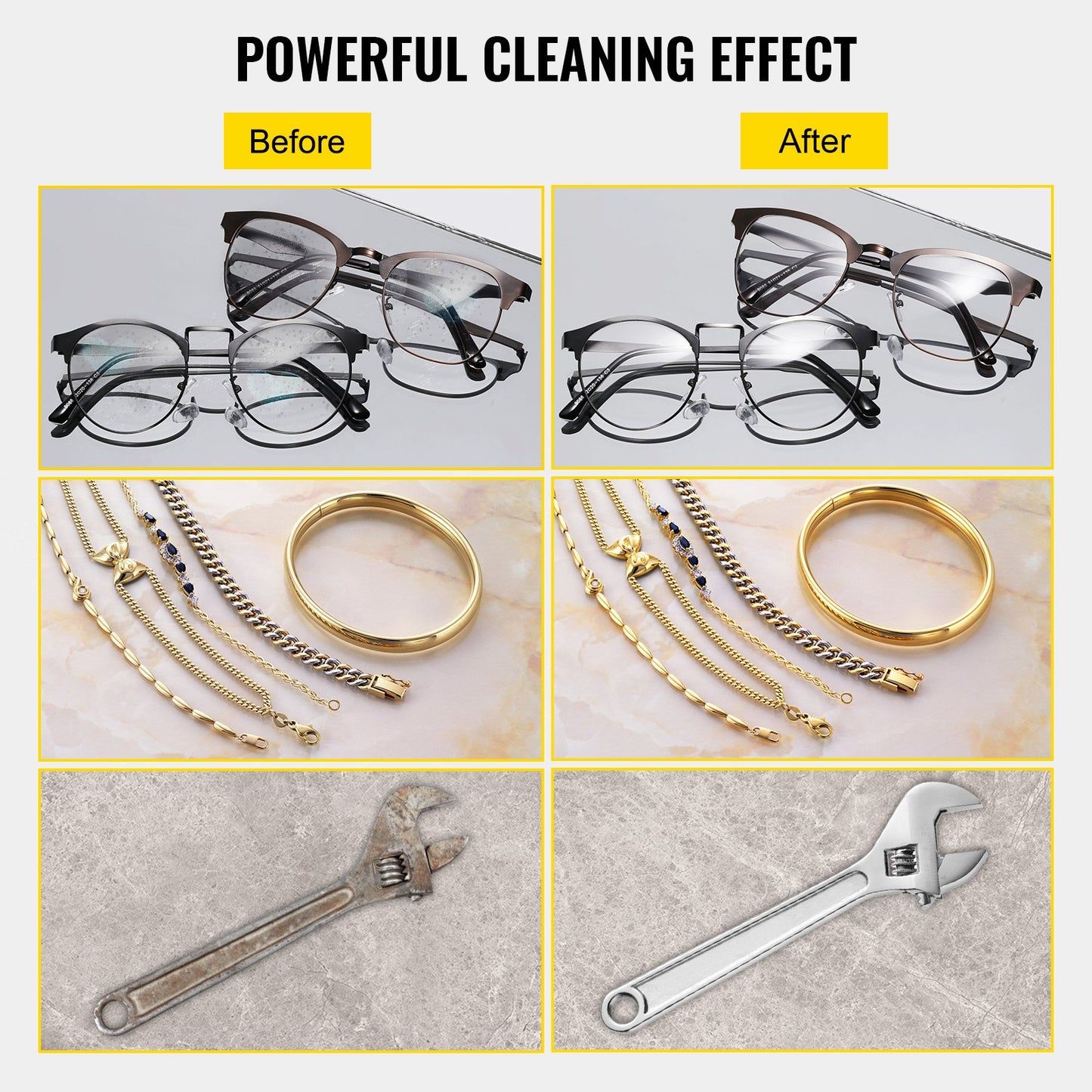Ultrasonic Cleaner 2L Jewelry Cleaning with Digital Timer Ultrasonic Cleaning Machine for Jewellery Rings Watches Eyeglasses Dentures Coins Metal Parts Commercial and Home Use - Image 4
