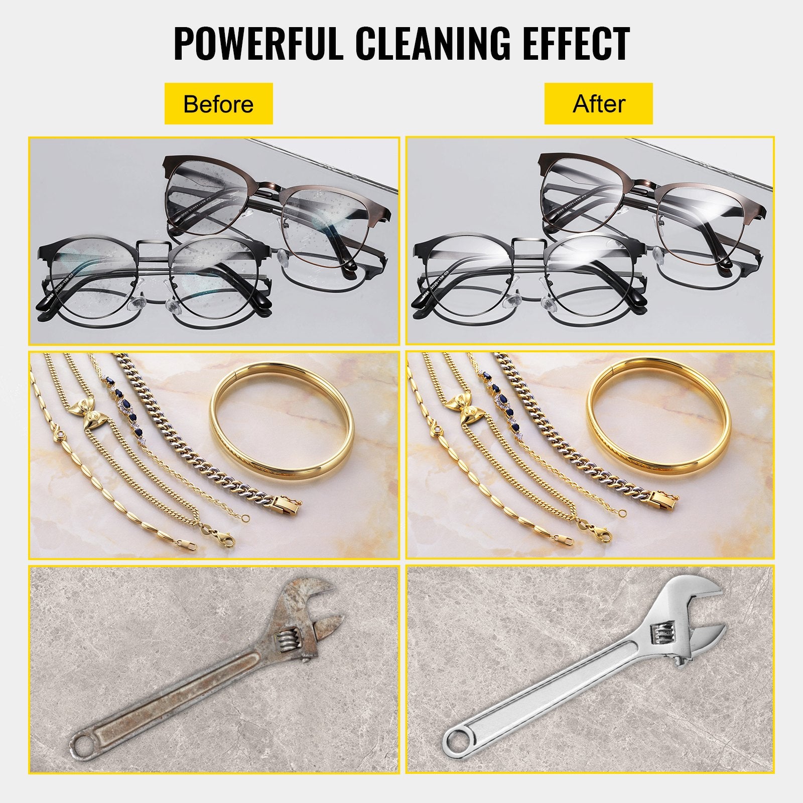 Ultrasonic Cleaner 2L Jewelry Cleaning with Digital Timer Ultrasonic Cleaning Machine for Jewellery Rings Watches Eyeglasses Dentures Coins Metal Parts Commercial and Home Use - Image 4