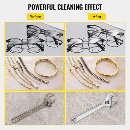 Ultrasonic Cleaner 2L Jewelry Cleaning with Digital Timer Ultrasonic Cleaning Machine for Jewellery Rings Watches Eyeglasses Dentures Coins Metal Parts Commercial and Home Use - Image 4
