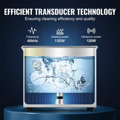 Ultrasonic Cleaner Machine 3L Stainless Steel Ultrasonic Cleaning Machine Digital Heater Timer Jewelry Cleaning for Commercial Personal Home Use (3L) - Image 3