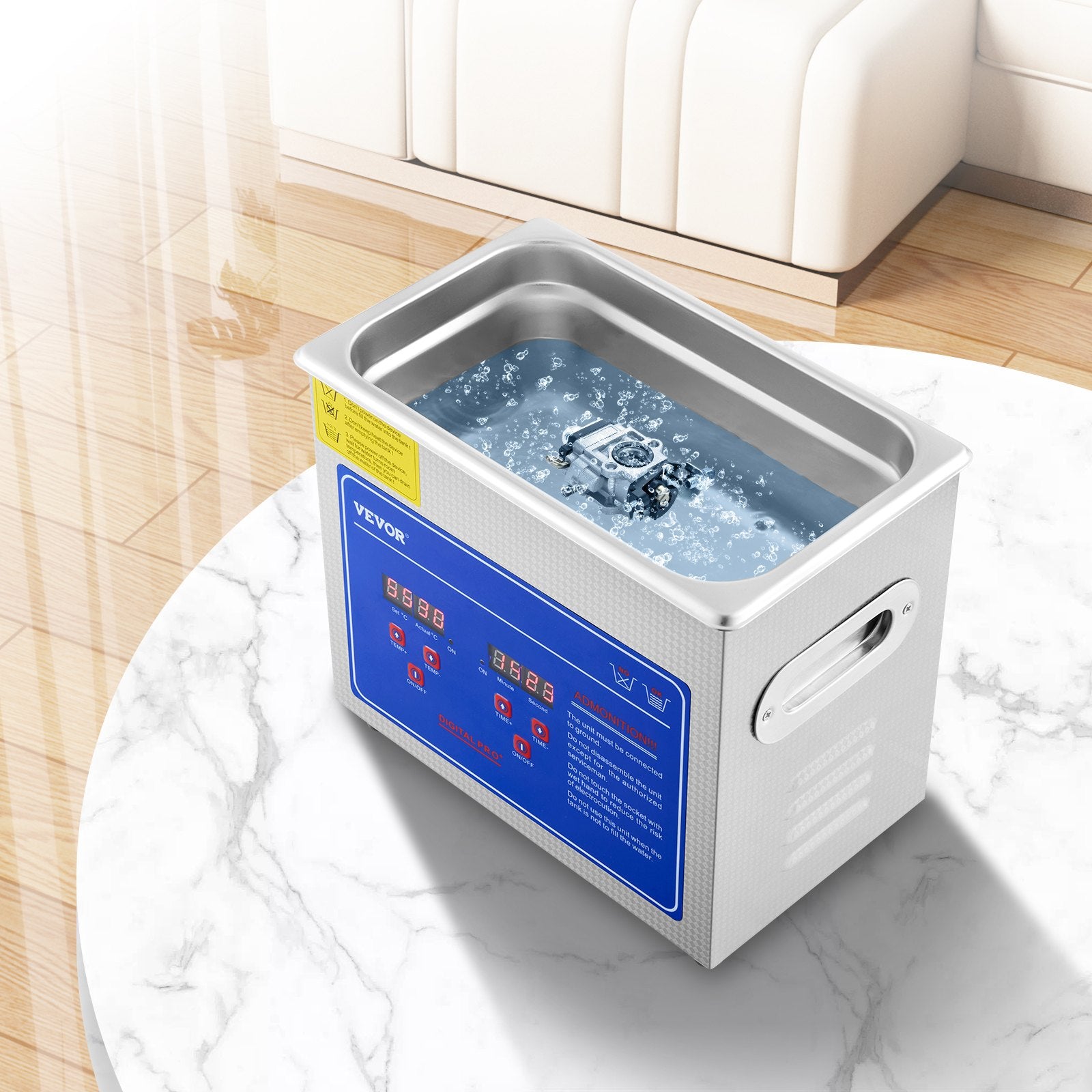 Ultrasonic Cleaner Machine 3L Stainless Steel Ultrasonic Cleaning Machine Digital Heater Timer Jewelry Cleaning for Commercial Personal Home Use (3L) - Image 8