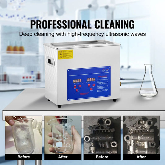 Brand New 6 Liter Stainless Steel Digital Ultrasonic Cleaner w/ Bracket & Drainage System - Image 2