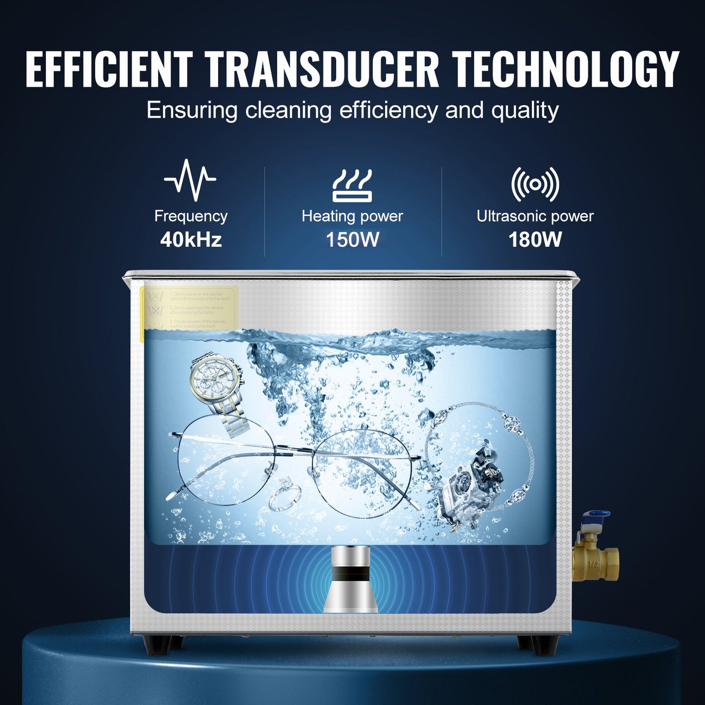 Brand New 6 Liter Stainless Steel Digital Ultrasonic Cleaner w/ Bracket & Drainage System - Image 3