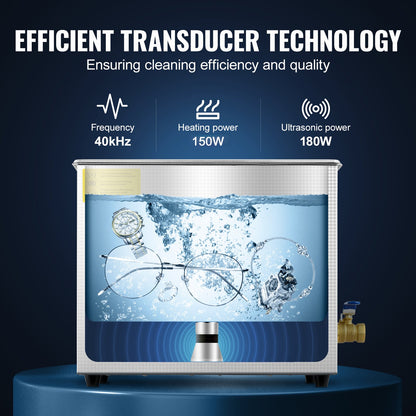 Brand New 6 Liter Stainless Steel Digital Ultrasonic Cleaner w/ Bracket & Drainage System - Image 3