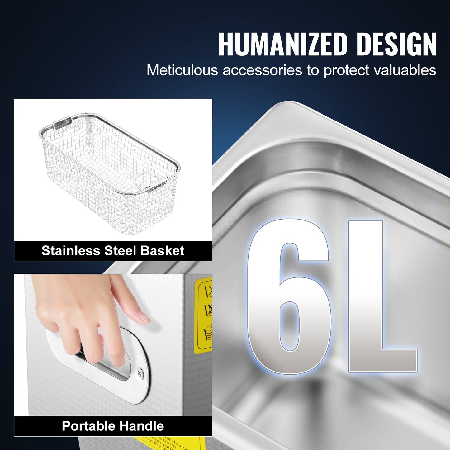 Brand New 6 Liter Stainless Steel Digital Ultrasonic Cleaner w/ Bracket & Drainage System - Image 4