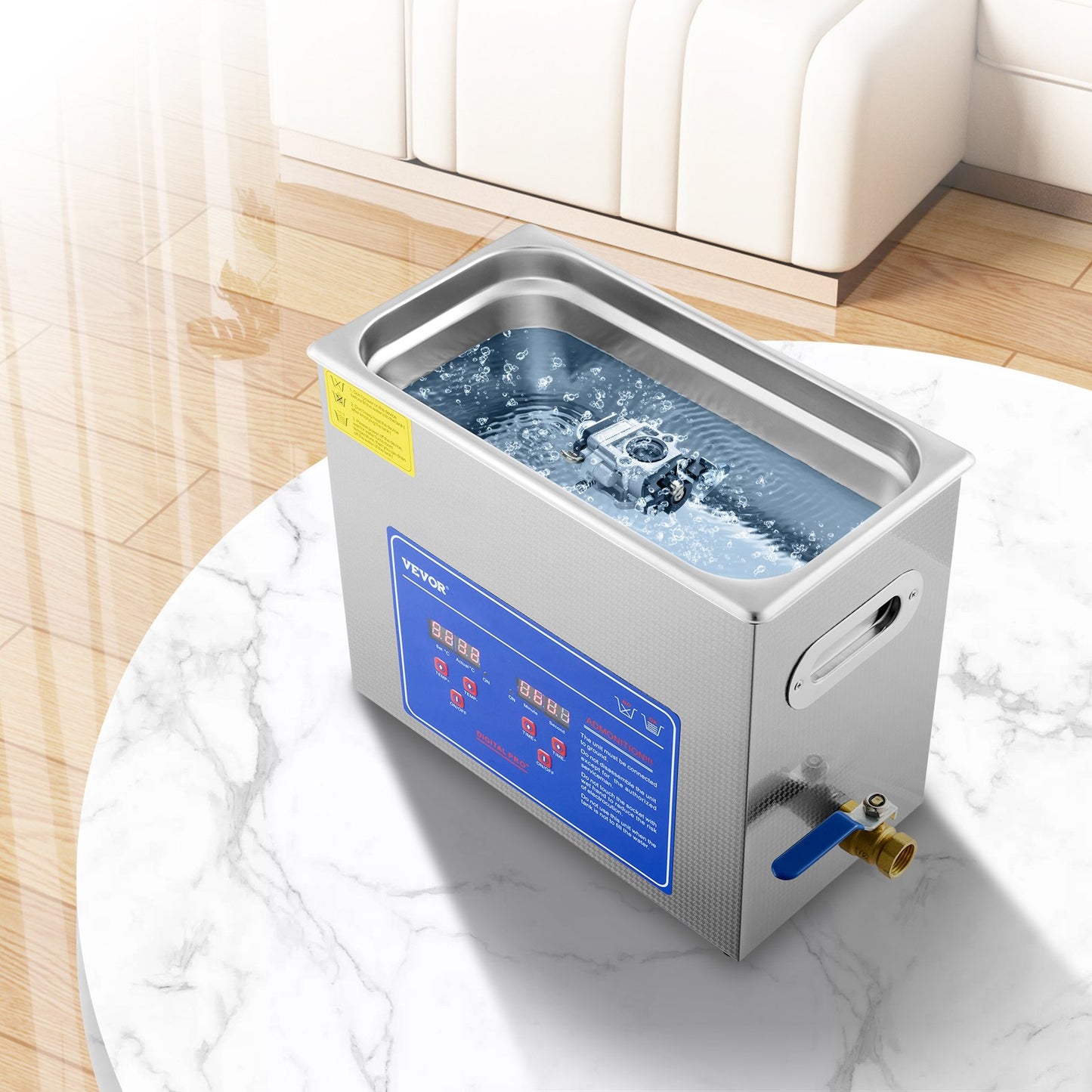 Brand New 6 Liter Stainless Steel Digital Ultrasonic Cleaner w/ Bracket & Drainage System - Image 8