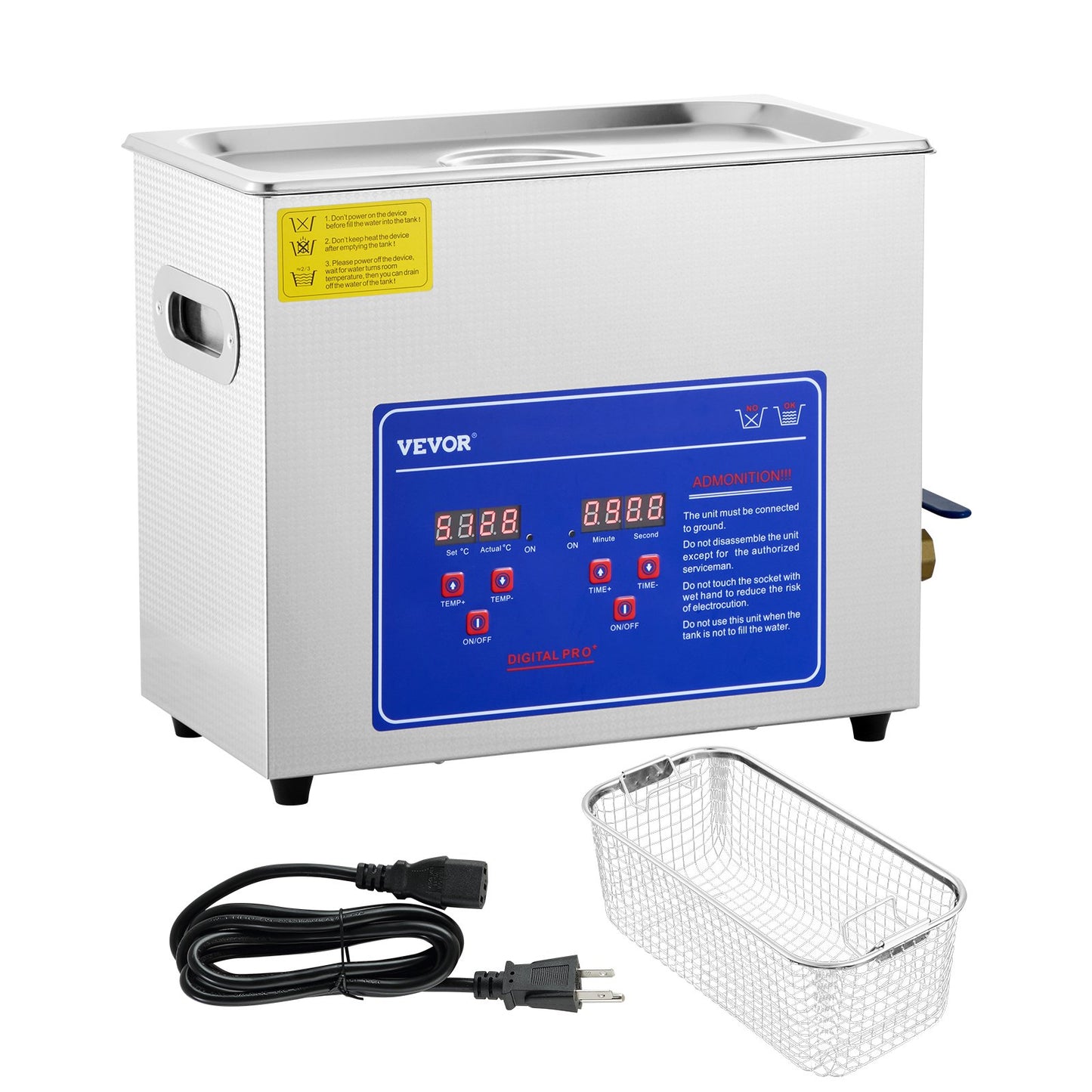 Brand New 6 Liter Stainless Steel Digital Ultrasonic Cleaner w/ Bracket & Drainage System - Image 9
