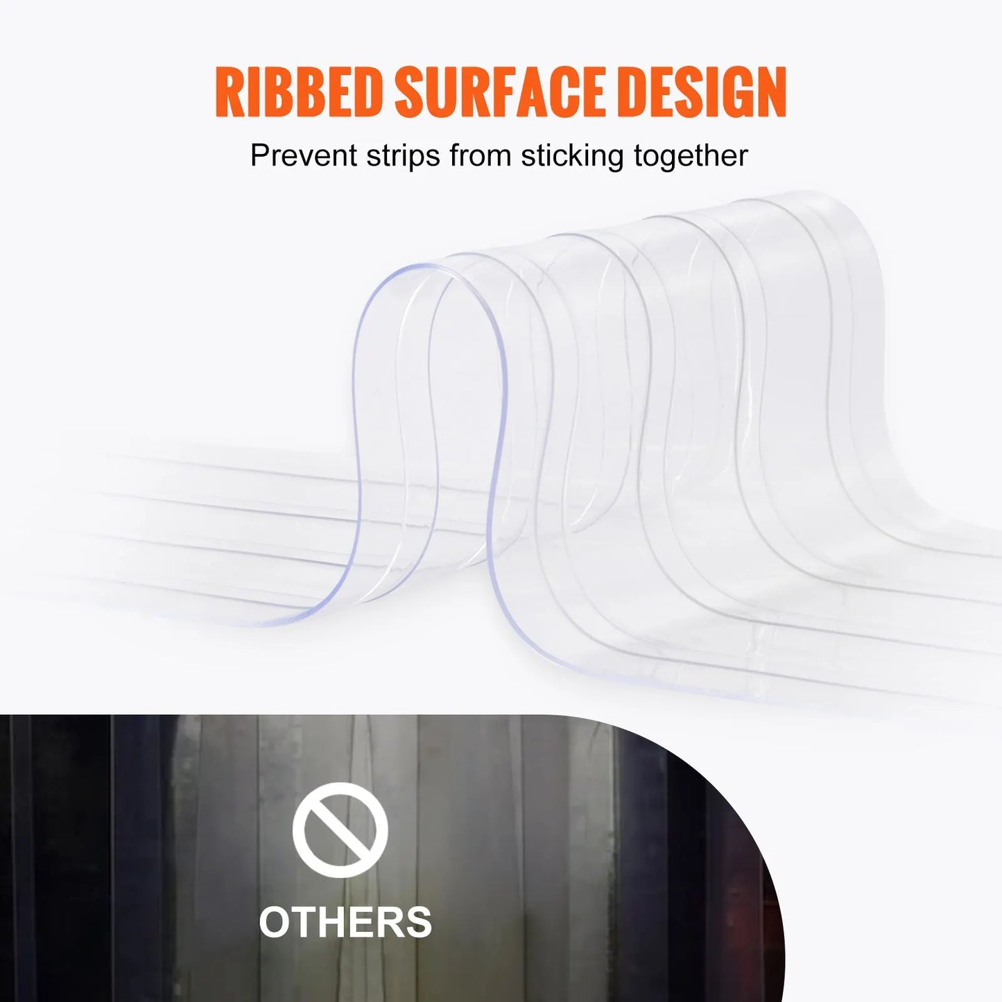 Strip Curtain, 4572 cm Length x 20 cm Width x 2 mm Thickness, Clear Ribbed PVC Curtain Strip Door Bulk Roll, Plastic Door Strips for Doorways of Supermarket, Garage, Warehouse, Barn, Pet House - Image 5