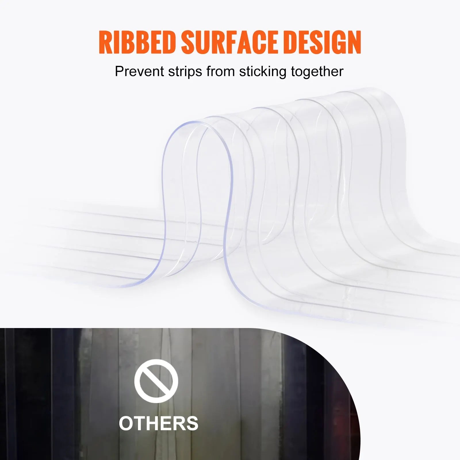 Strip Curtain, 4572 cm Length x 20 cm Width x 2 mm Thickness, Clear Ribbed PVC Curtain Strip Door Bulk Roll, Plastic Door Strips for Doorways of Supermarket, Garage, Warehouse, Barn, Pet House - Image 5