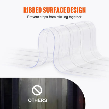Strip Curtain, 4572 cm Length x 20 cm Width x 2 mm Thickness, Clear Ribbed PVC Curtain Strip Door Bulk Roll, Plastic Door Strips for Doorways of Supermarket, Garage, Warehouse, Barn, Pet House - Image 5