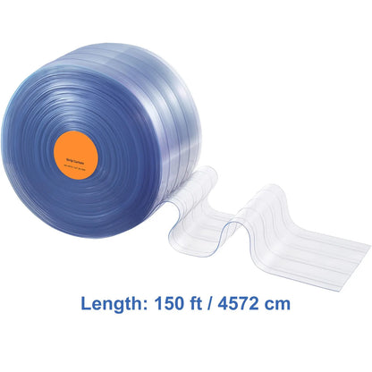 Strip Curtain, 4572 cm Length x 20 cm Width x 2 mm Thickness, Clear Ribbed PVC Curtain Strip Door Bulk Roll, Plastic Door Strips for Doorways of Supermarket, Garage, Warehouse, Barn, Pet House - Image 8