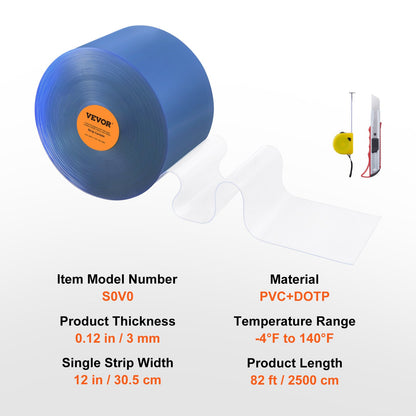 Strip Curtain, 2500 cm L x 30.5 cm W x 3 mm Thickness, Clear PVC Smooth Curtain Strip Door Bulk Roll, Plastic Door Strips for Doorways of Supermarket, Garage, Warehouse, Barn, Pet Animal House - Image 7